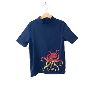 Lands End Octopus Short Sleeve Rash Guard Navy 8